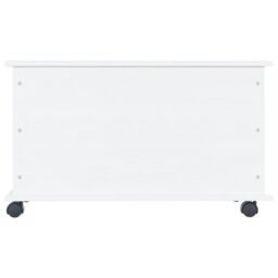 Berkfield Home Storage Chest with Wheels ALTA White 73x39.5x44 cm Solid Wood Pine - thumbnail 4