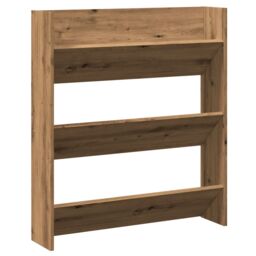 Berkfield Home Wall Shoe Cabinet Artisan Oak 80x18x90 cm Engineered Wood in Brown - Size: 80 x 18 x 90 cm - thumbnail 2