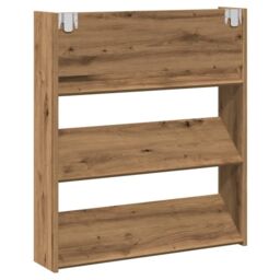 Berkfield Home Wall Shoe Cabinet Artisan Oak 80x18x90 cm Engineered Wood in Brown - Size: 80 x 18 x 90 cm - thumbnail 6