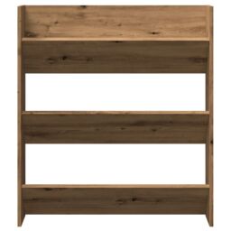Berkfield Home Wall Shoe Cabinet Artisan Oak 80x18x90 cm Engineered Wood in Brown - Size: 80 x 18 x 90 cm - thumbnail 4