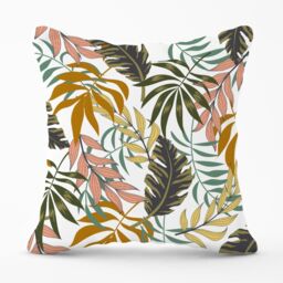Warren Reed - Designer Tropical Leaves Outdoor Cushion in Green - Size: 45 cm x 45 cm - thumbnail 1