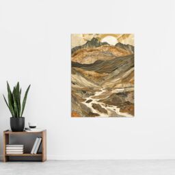 "Artery8 Old Man Of Coniston Sunrise Iconic Landscape Wall Art Print in Brown - Size: W24"" x H32""" - thumbnail 4