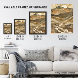 "Artery8 Old Man Of Coniston Sunrise Iconic Landscape Wall Art Print in Brown - Size: W24"" x H32""" - thumbnail 3