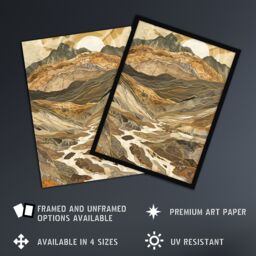 "Artery8 Old Man Of Coniston Sunrise Iconic Landscape Wall Art Print in Brown - Size: W24"" x H32""" - thumbnail 2