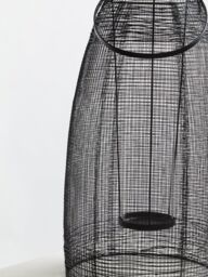 Orsina Large Black Lantern, Iron Wireframe Black Candle Holder, Indoor & Outdoor Glass Shade Candle Holder - thumbnail 5