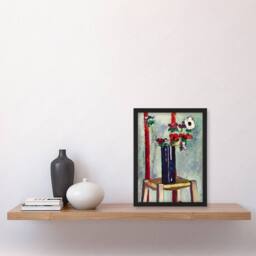 Artery8 Henry Lyman Sayen Anemones in Vase Still Life Framed Art Picture Print - Size: A4 - thumbnail 2