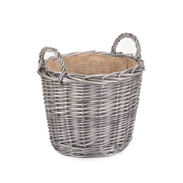 Red Hamper Wicker Antique Wash Finish Lined Log Baskets in Natural - image 1