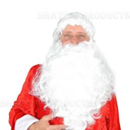 Shatchi Santa Claus Suit Adult Premium Plush Cosplay Costume Complete Outfit Fancy Dress Father Christmas Party Clothes in Red - thumbnail 1