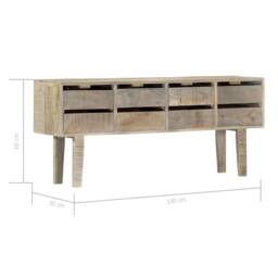 Berkfield Home Sideboard 140x30x60 cm Solid Mango Wood in Brown - Size: 140 x 30 x 60 cm - thumbnail 7