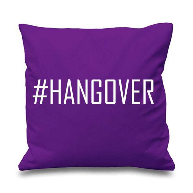"60 SECOND MAKEOVER Purple Cushion Cover #Hangover 16"" x 16"" Mum Friend Gift Decorative Cushion Home Mothers Day - Size: 40 cm x 40 cm"