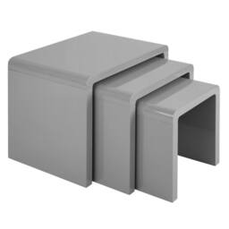 Havendro Nest of Tables Set of 3 Grey Gloss Coffee Side End Nesting