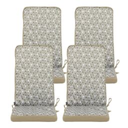 icon Outdoor High Back Seat Cushion Set of 4 Olive Green Geometric - thumbnail 1