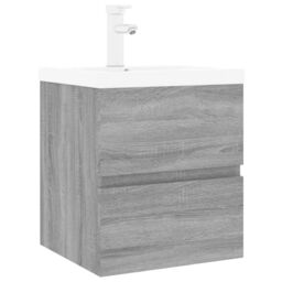 Berkfield Home Sink Cabinet with Built-in Basin Grey Sonoma Engineered Wood - thumbnail 2