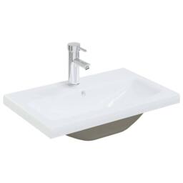 Berkfield Home Sink Cabinet with Built-in Basin Black Oak Engineered Wood - thumbnail 5