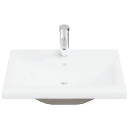 Berkfield Home Sink Cabinet with Built-in Basin Black Oak Engineered Wood - thumbnail 7