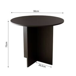 BIMOSSA 4-Seater Round Dining Table, Modern Scandinavian Kitchen & Living Room Table w/ Compact Wooden Design, Small Round Table, Ready to Assemble - thumbnail 3
