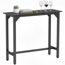 HOMCOM Bar Table Coffee Table with Adjustable Footpads Black Marble Effect - thumbnail 2
