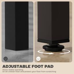 HOMCOM Bar Table Coffee Table with Adjustable Footpads Black Marble Effect - thumbnail 5