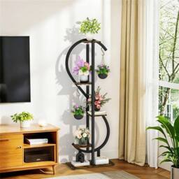 EONLION Plant Stand with Grow Light Herbs Plant Shelf in Brown - thumbnail 4