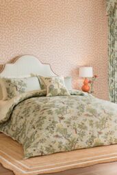 Sanderson 'Lophura' Cotton Percale Duvet Cover Set in Light Grey - Size: Double