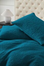 Ezysleep Winter Warm Soft Teddy Fleece Duvet Set in Teal - Size: King - thumbnail 2