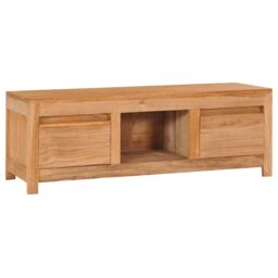 Berkfield Home TV Cabinet 100x30x35 cm Solid Teak Wood in Brown - Size: 100 x 30 x 35 cm