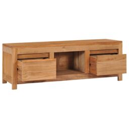 Berkfield Home TV Cabinet 100x30x35 cm Solid Teak Wood in Brown - Size: 100 x 30 x 35 cm - thumbnail 5