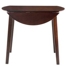 Berkfield Home Drop-leaf Dining Table Round MDF Brown - thumbnail 5