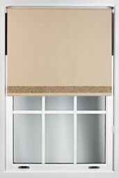 Furnished Cappuccino Blackout Fabric with Gold Glitter Accent - Trimmable Roller Blind in Beige - Size: 100 cm width x 165 cm drop