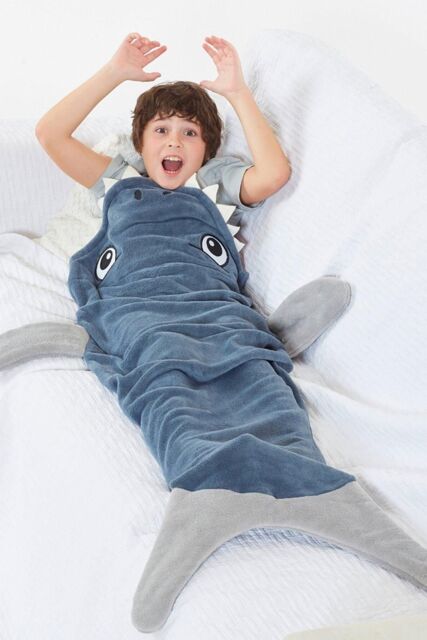 Animal Crazy Scary Shark Tail Novelty Sleeping Bag in Dark Grey - image 1