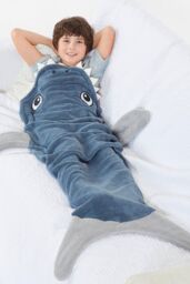 Animal Crazy Scary Shark Tail Novelty Sleeping Bag in Dark Grey - thumbnail 2