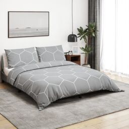 Berkfield Home Duvet Cover Set Grey 260x240 cm Cotton - thumbnail 1