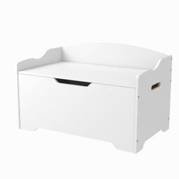 Xample White Wooden Toy Box Organizer Storage Chest Ottoman Basket Box & Sitting Bench - thumbnail 3