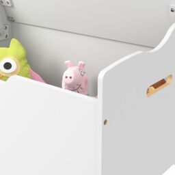 Xample White Wooden Toy Box Organizer Storage Chest Ottoman Basket Box & Sitting Bench - thumbnail 6