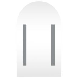 Berkfield Home Bathroom Mirror Cabinet with LED Light Arched Grey 42x13x70 cm - Size: 42 x 13 x 70 cm - thumbnail 6