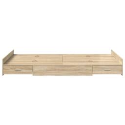 Berkfield Home Storage Bed Frame Sonoma oak 120 x 200 cm Engineered wood in Light Brown - thumbnail 5