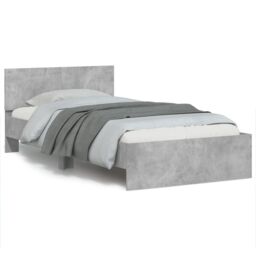 Berkfield Home Bed Frame without Mattress with LED Lights Concrete Grey 100x200 cm - thumbnail 1