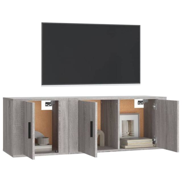 Berkfield Home Classic 2 Piece TV Cabinet Set Grey Sonoma Engineered Wood - image 1