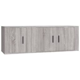 Berkfield Home Classic 2 Piece TV Cabinet Set Grey Sonoma Engineered Wood - thumbnail 3