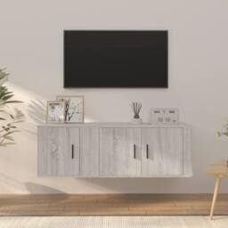 Berkfield Home Classic 2 Piece TV Cabinet Set Grey Sonoma Engineered Wood - thumbnail 2