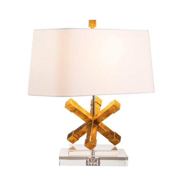 Jackson Square 1 Light Square Table Lamp Gold E27 - image 1