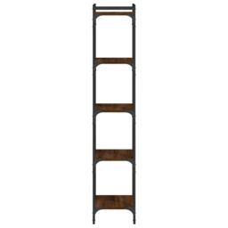 Berkfield Home Bookcase 5-Tier Brown Oak 40x30x154 cm Engineered Wood - Size: 40 x 30 x 154 cm - thumbnail 5