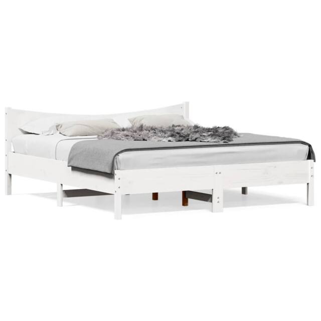 Berkfield Home Bed Frame without Mattress White 180x200 cm Super King Solid Wood Pine - image 1