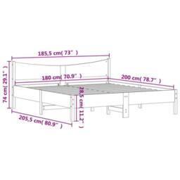 Berkfield Home Bed Frame without Mattress White 180x200 cm Super King Solid Wood Pine - thumbnail 9