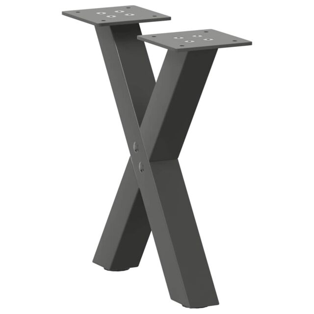 Berkfield Home Coffee Table Legs X-Shaped 2 pcs Anthracite 40x(30-31) cm Steel in Black - image 1