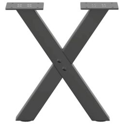 Berkfield Home Coffee Table Legs X-Shaped 2 pcs Anthracite 40x(30-31) cm Steel in Black - thumbnail 4