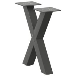 Berkfield Home Coffee Table Legs X-Shaped 2 pcs Anthracite 40x(30-31) cm Steel in Black - thumbnail 1