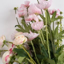 Scottish Everlastings Ltd 45cm Pink Poppy, Rose & Cosmo Bouquet - thumbnail 2