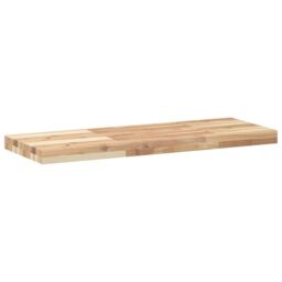 Berkfield Home Floating Shelf 80x30x4 cm Untreated Solid Wood Acacia in Brown - Size: 80 x 30 x 4 cm - thumbnail 3