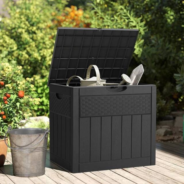 EONLION 126L Outdoor Storage Box Large Patio Garden in Black - Size: 500mm - image 1